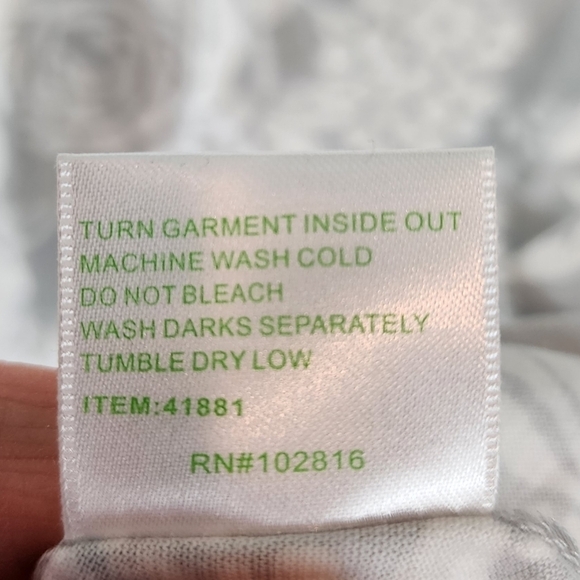 Garnet Hill NEW Grey‎ White Rose Floral Short Sleeve Tee Rosette Embellishment S - Picture 6 of 8